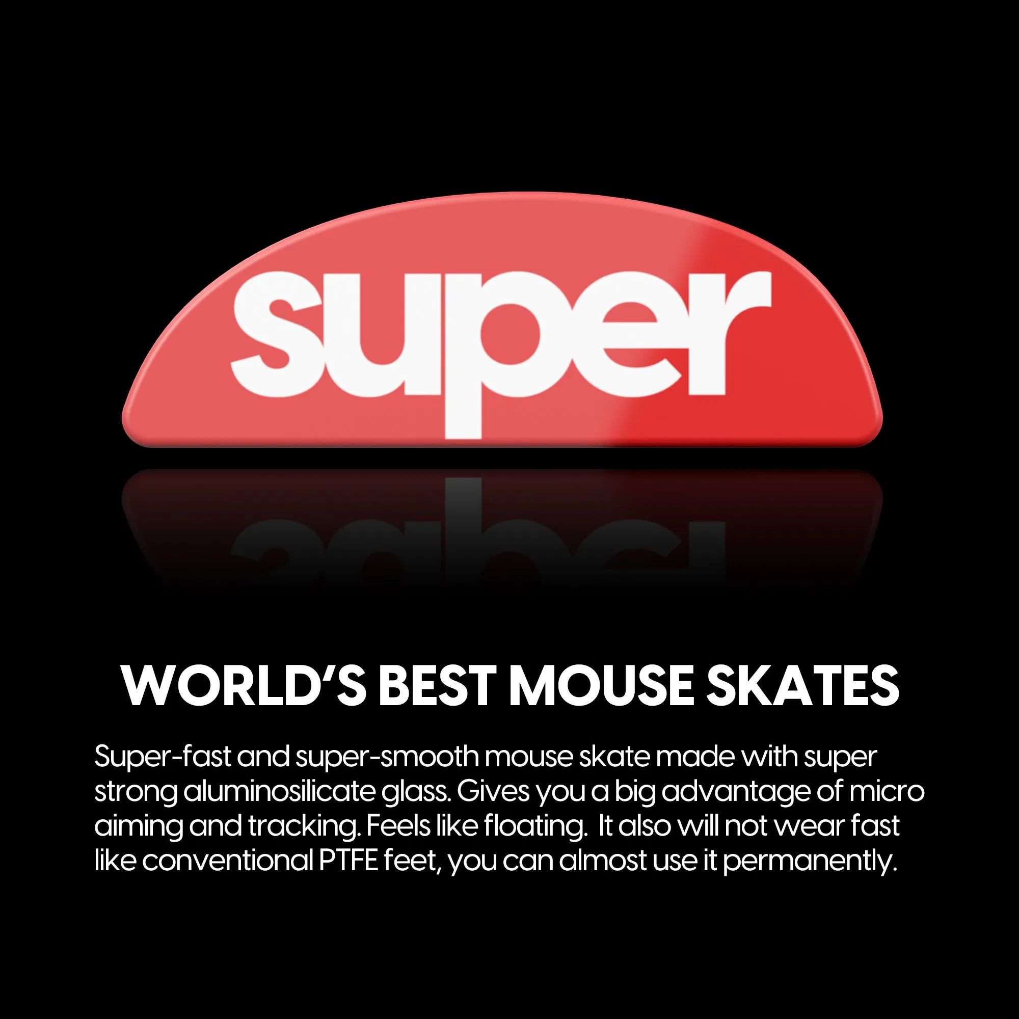 Pulsar Superglide 2 Glass Mouse Skates for Pulsar Xlite / Xlite V2 / Xlite V3 / Xlite V3 eS / Xlite v4