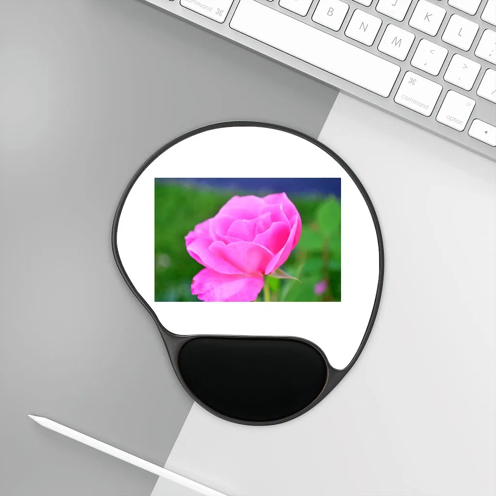 Purple Flower Mouse Pad With Wrist Rest