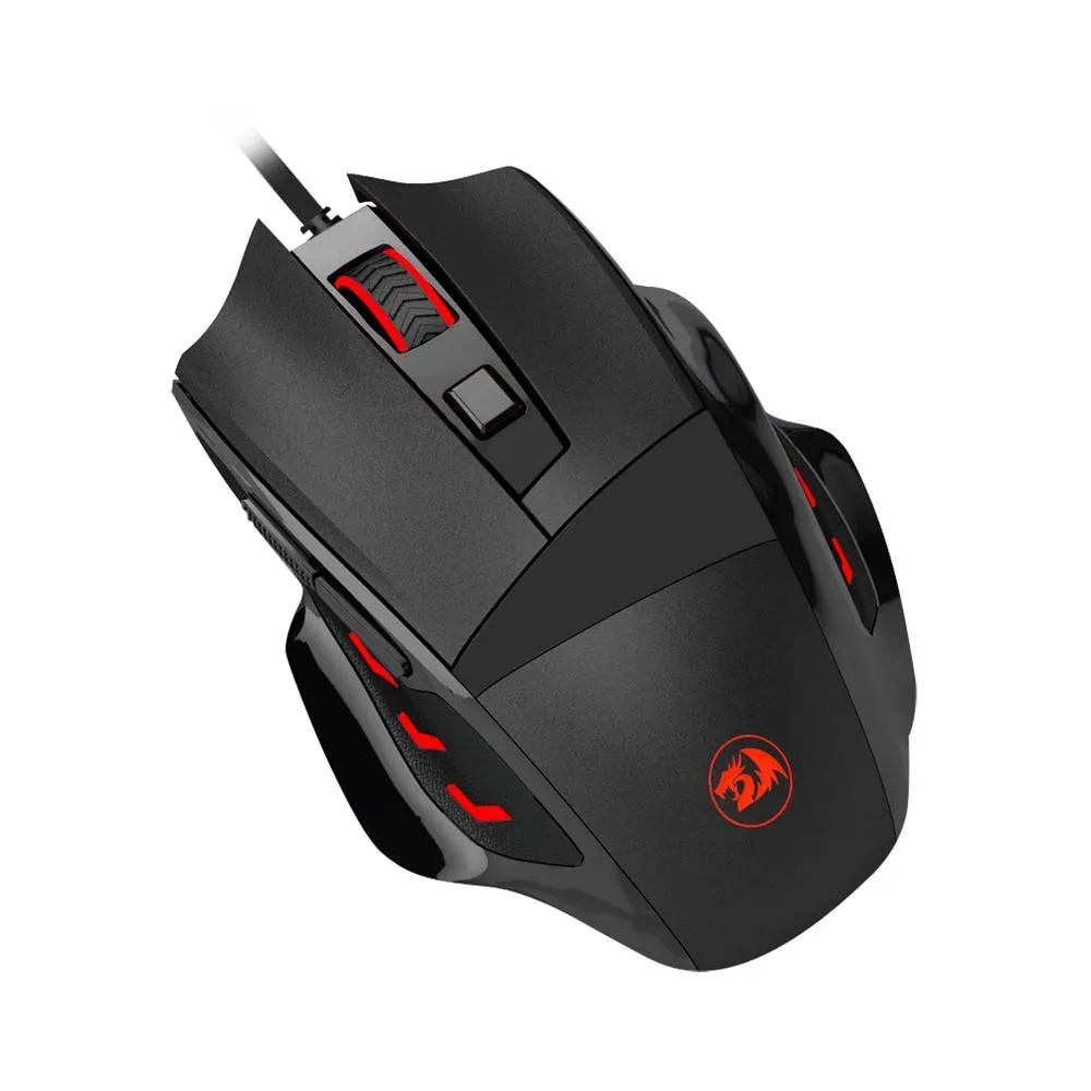 Redragon M609 Phaser Optical USB Wired Gaming Mouse with Up to 3200 DPI, LED Backlight, 7 Programmable Buttons, 500Hz Polling Rate, 5 Memory Modes