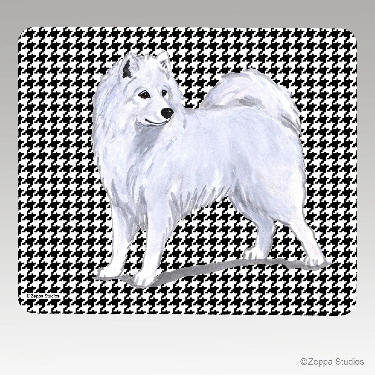 Samoyed Houndstooth Mouse Pad