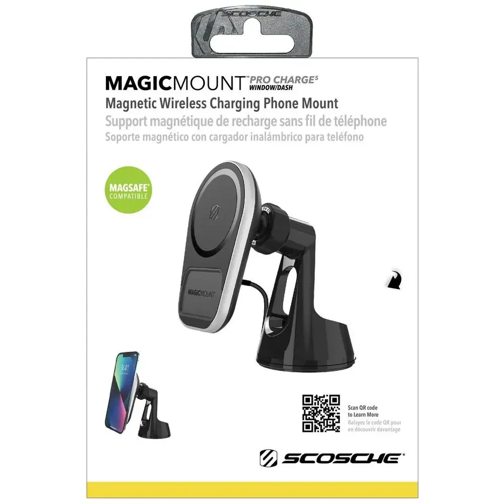 Scosche MagicMount Pro Charge5 Wireless Window/Dash Magnetic Charging Phone Mount