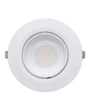 SHOPTRI01: LED Dual Power & Tri-CCT Gimbal White Recessed Shop Lighter