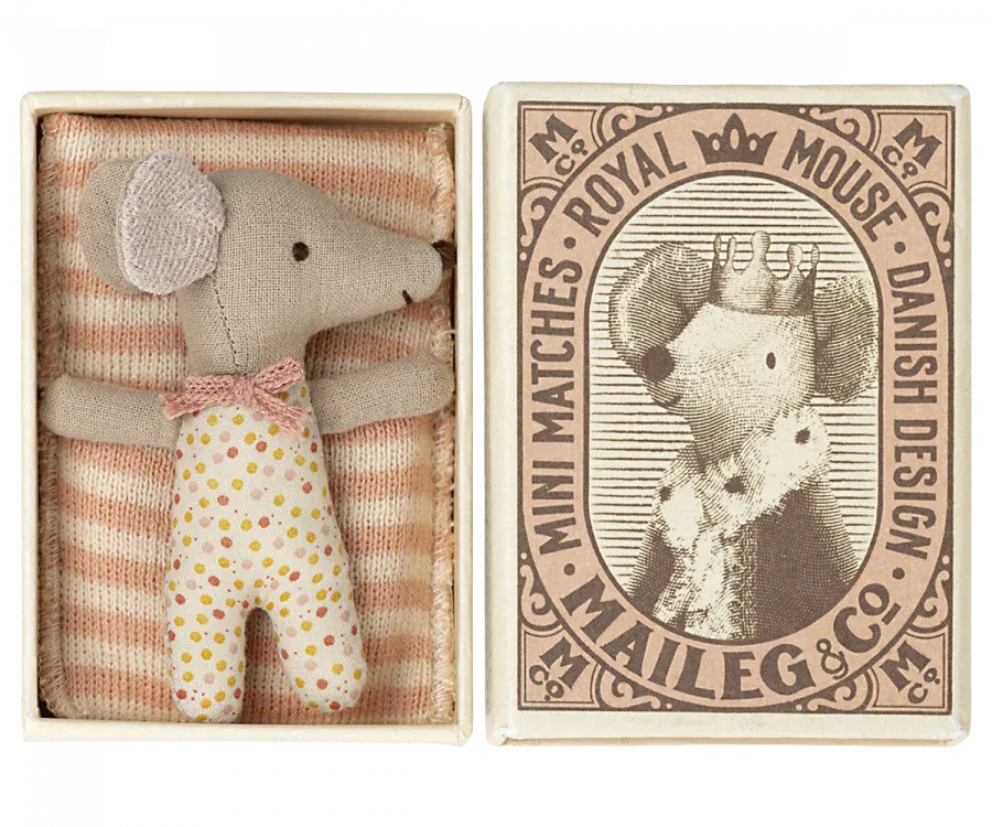 Sleepy Wakey Baby Mouse in Matchbox - Maileg