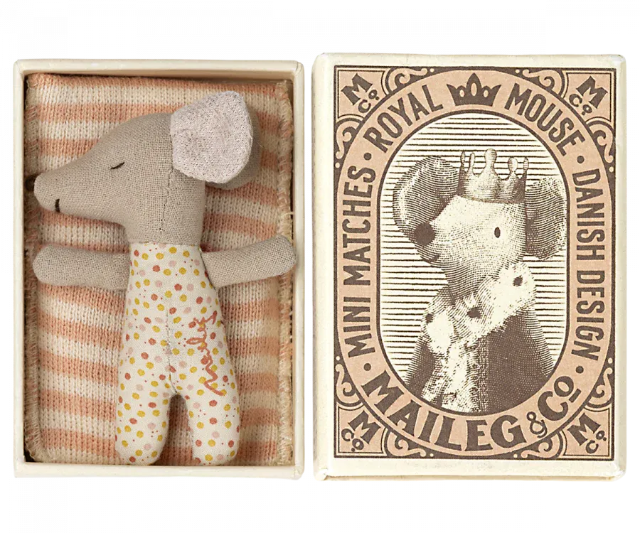 Sleepy Wakey Baby Mouse in Matchbox - Maileg