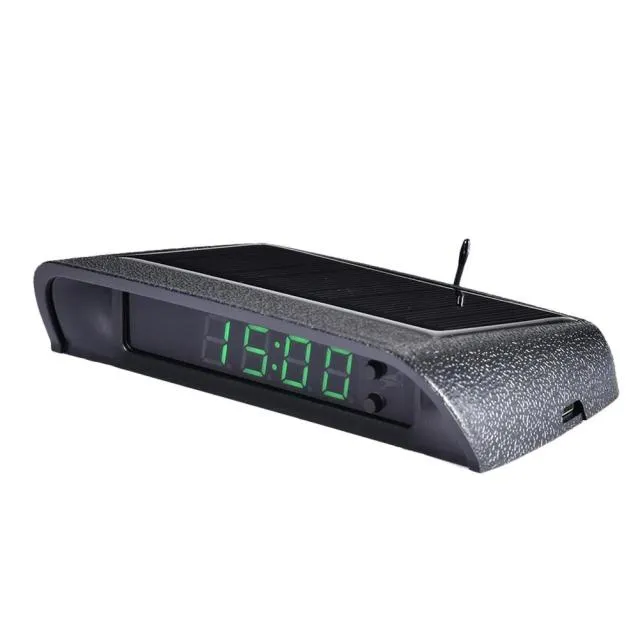 Solar Powered Car Dashboard Digital Clock