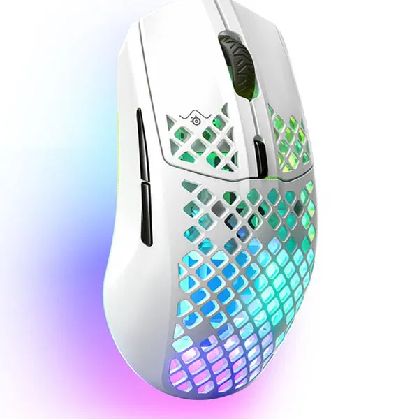 SteelSeries 62608 Aerox 3 (2022) Snow Wireless Ultra Lightweight Super-Fast Mouse with AquaBarrier™ - Snow