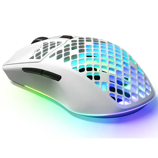 SteelSeries 62608 Aerox 3 (2022) Snow Wireless Ultra Lightweight Super-Fast Mouse with AquaBarrier™ - Snow