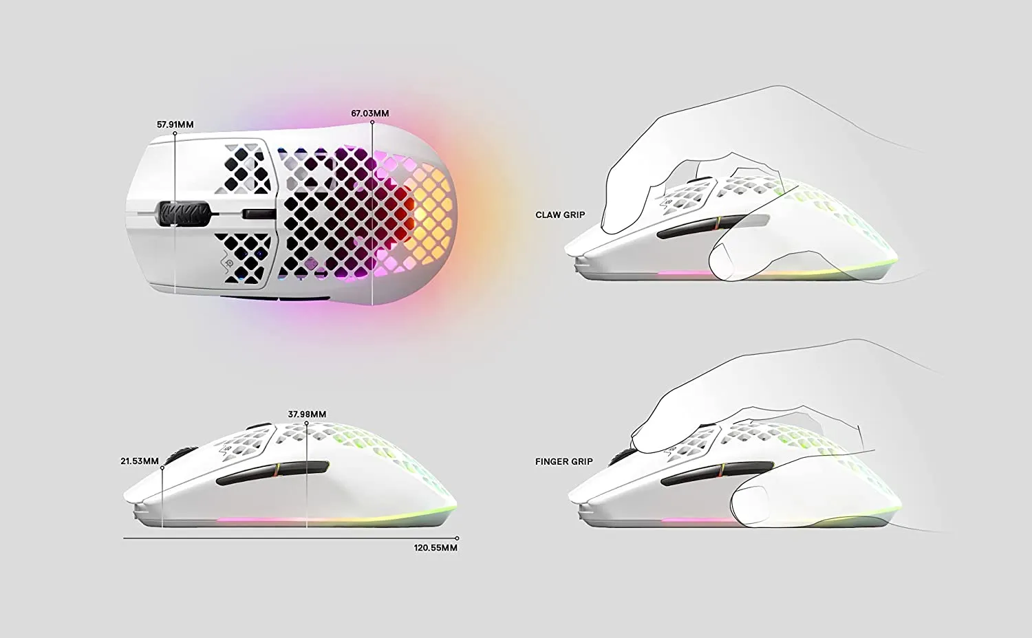 SteelSeries Mouse Aerox 3 Wireless 2022 - Super Light Gaming Mouse - 18,000 CPI TrueMove Air Optical Sensor - Ultra-Lightweight 68g Water Resistant Design - 200 Hour Battery Life – Snow