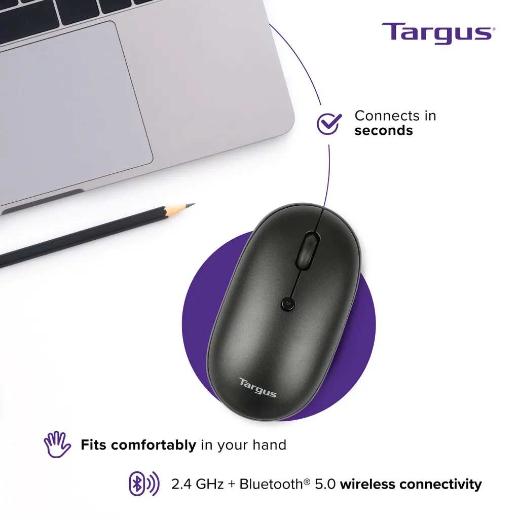 Targus Compact Multi-Device Antimicrobial Wireless Mouse AMB581