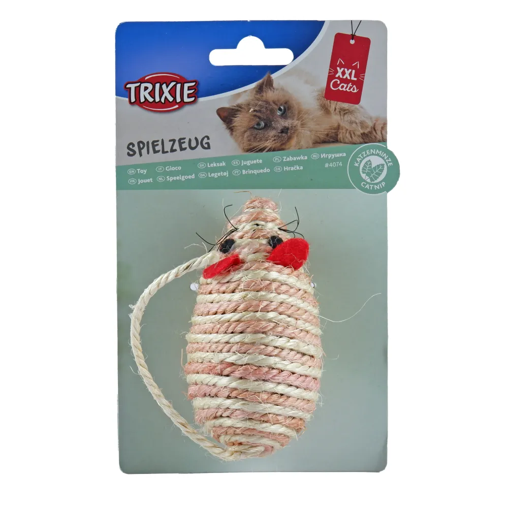 Trixie Mouse Shaped Sisal Toy for Cats (Pink)