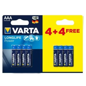 Varta Longlife Power Alkaline AAA Batteries (4   4 Free)