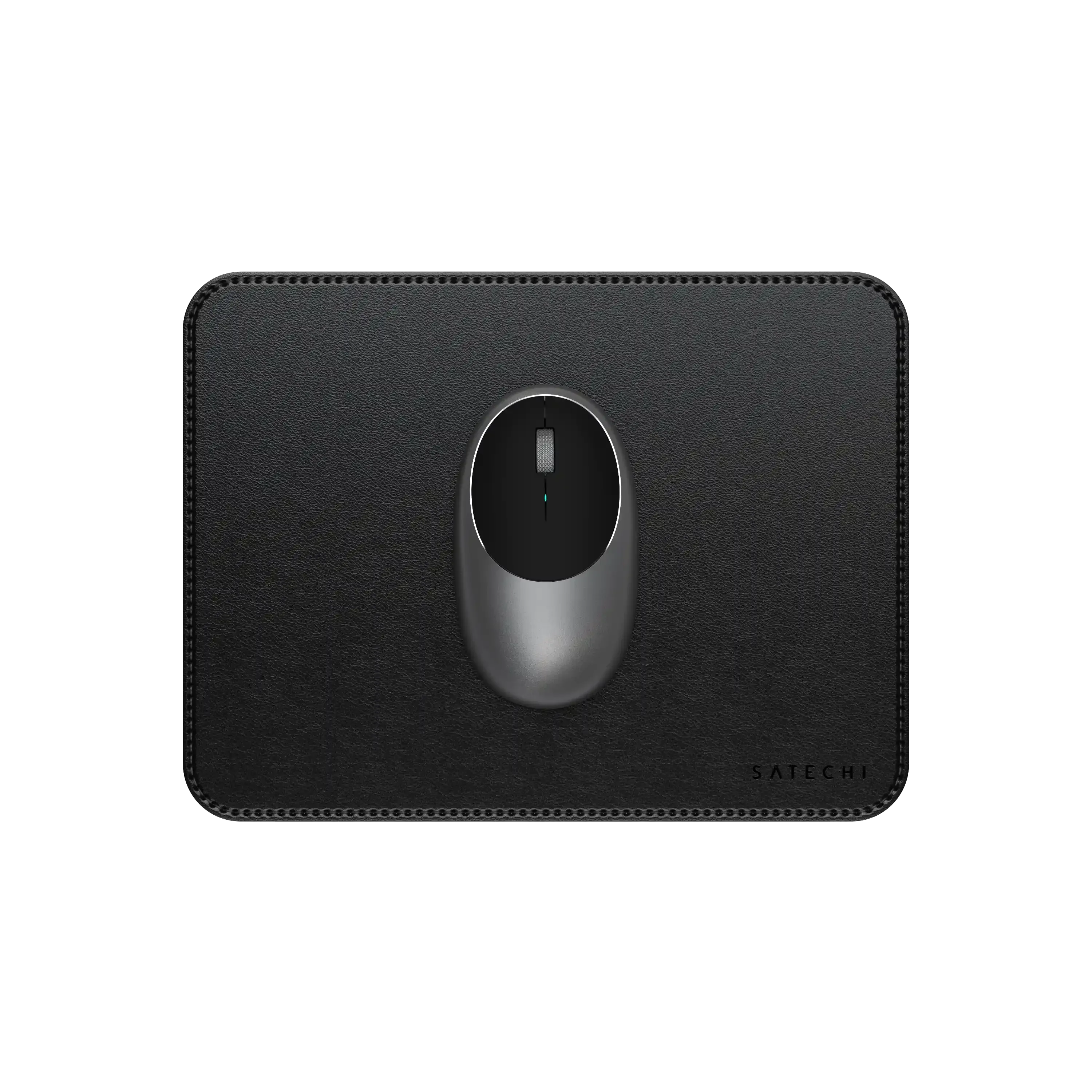 Vegan-Leather Premium Mouse Pad - Black | M1 Wireless Mouse - Space Gray