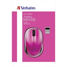 Verbatim Go Nano Wireless Mouse Hot Pink