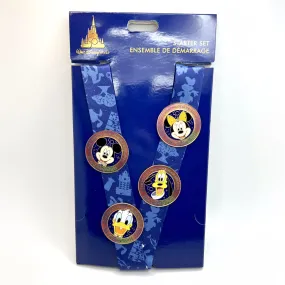 WDW 50th Anniversary Pin Trading Starter Set with Lanyard