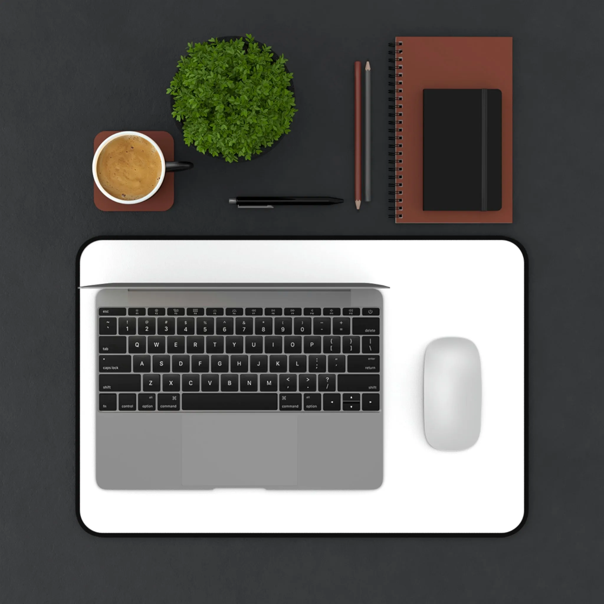 White Background Desk Mat