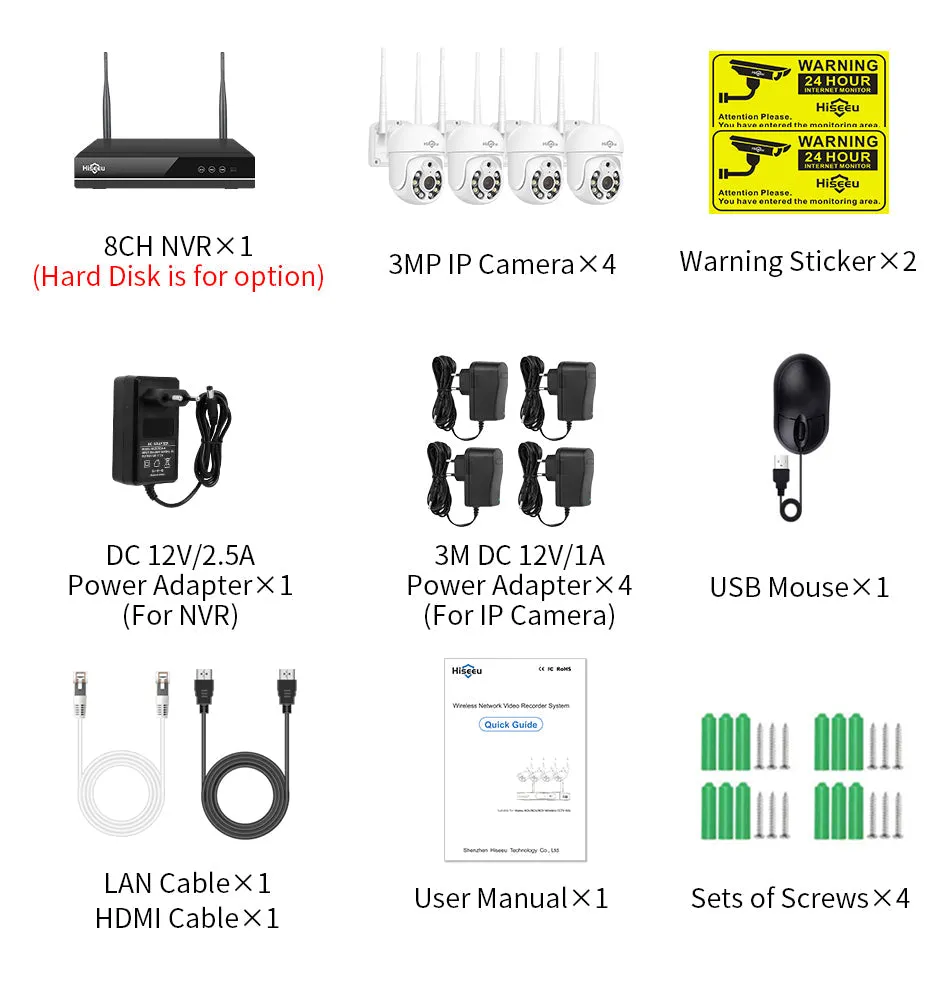 Wireless Security Camera System 3MP Camera System