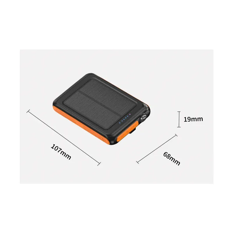 Wireless Solar Power 5000Mah Magnetic Powerbank With Led Light Ae-75