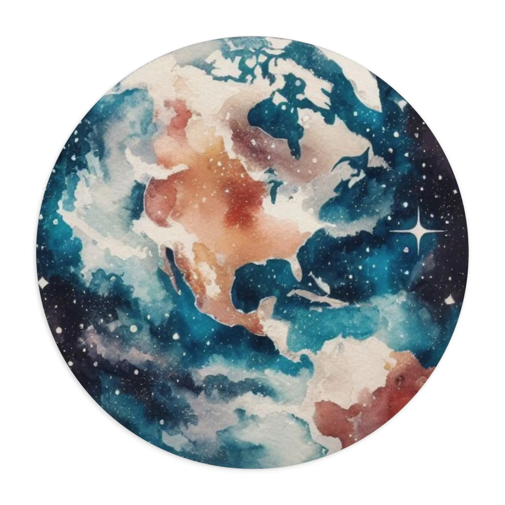 World themed watercolor effect Mouse Pad