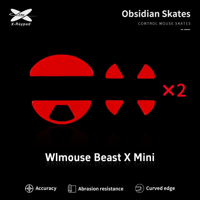 X-Raypad Obsidian Mouse Skates for WLmouse Beast X Mini