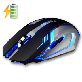 X7 2.4GHz Wireless Rechargeable LED Backlit Mouse USB Optical 6 Buttons Ergonomic Silent Gaming Mouse Gamer 1600DPI PC Laptop