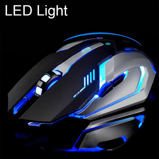 X7 2.4GHz Wireless Rechargeable LED Backlit Mouse USB Optical 6 Buttons Ergonomic Silent Gaming Mouse Gamer 1600DPI PC Laptop